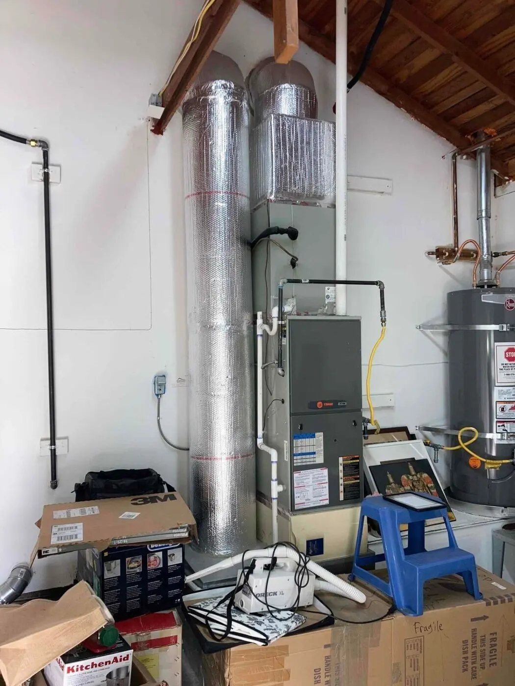 Heat Pump, Ductwork & Attic Fan Installation in San Jose, CA — before